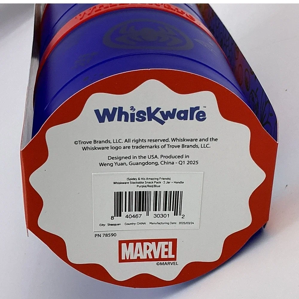 Marvel Spidey Amazing Friends Stackable Snack Container Two 1 Cup Jars Whiskware